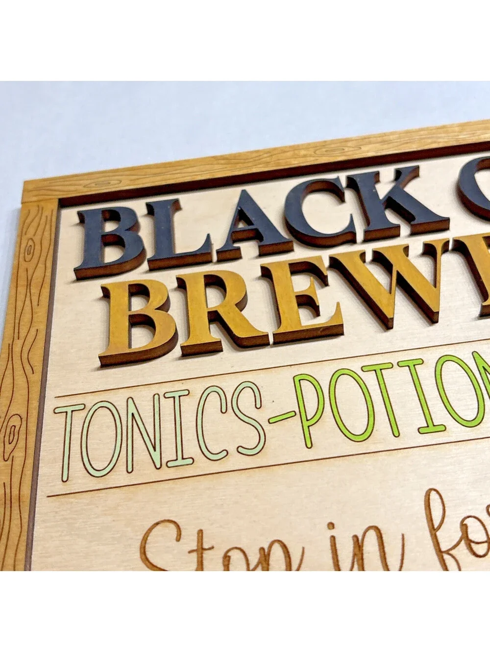 Black Cat Brewery Halloween 3D Wood Sign Art Wall Décor/TonicsPotions Elixirs